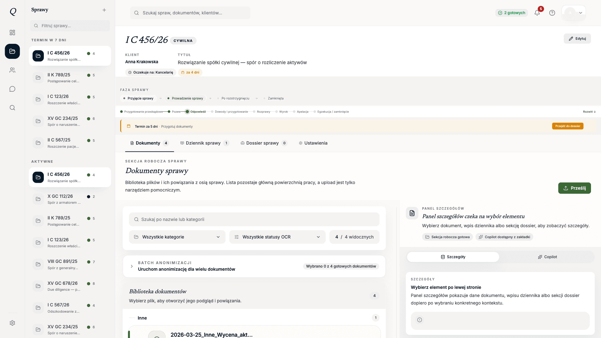 Full lifecycle case management.